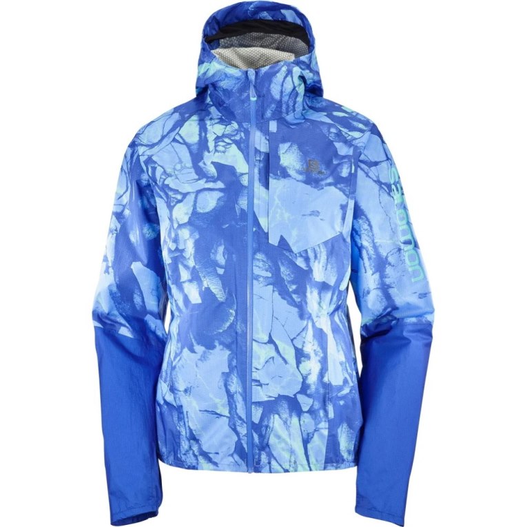 Salomon Bonatti Waterproof Women's Shell Jackets Blue | CA 45A30